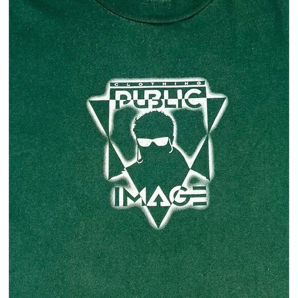 Public Image Vintage Green Single Stitch T Shirt USA Made Crew Neck Mens Size XL - Picture 5 of 8